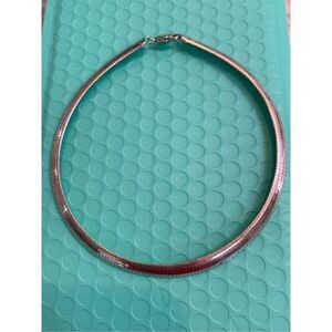 .925 Domed Omega 18” Italy Sterling Silver Necklace